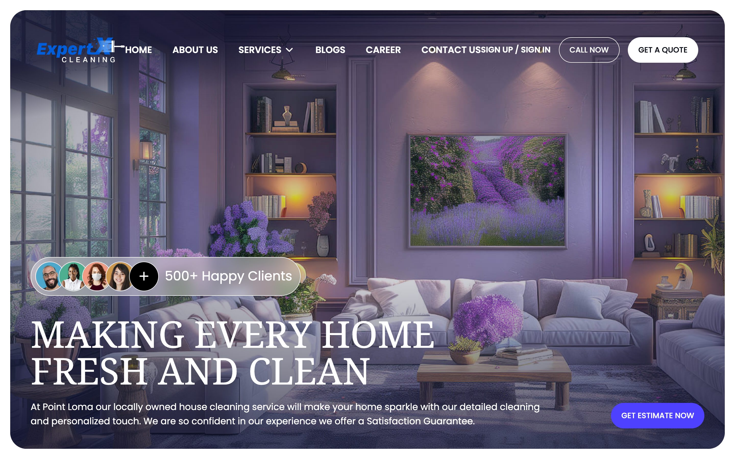 Desktop home page of the Point Loma theme