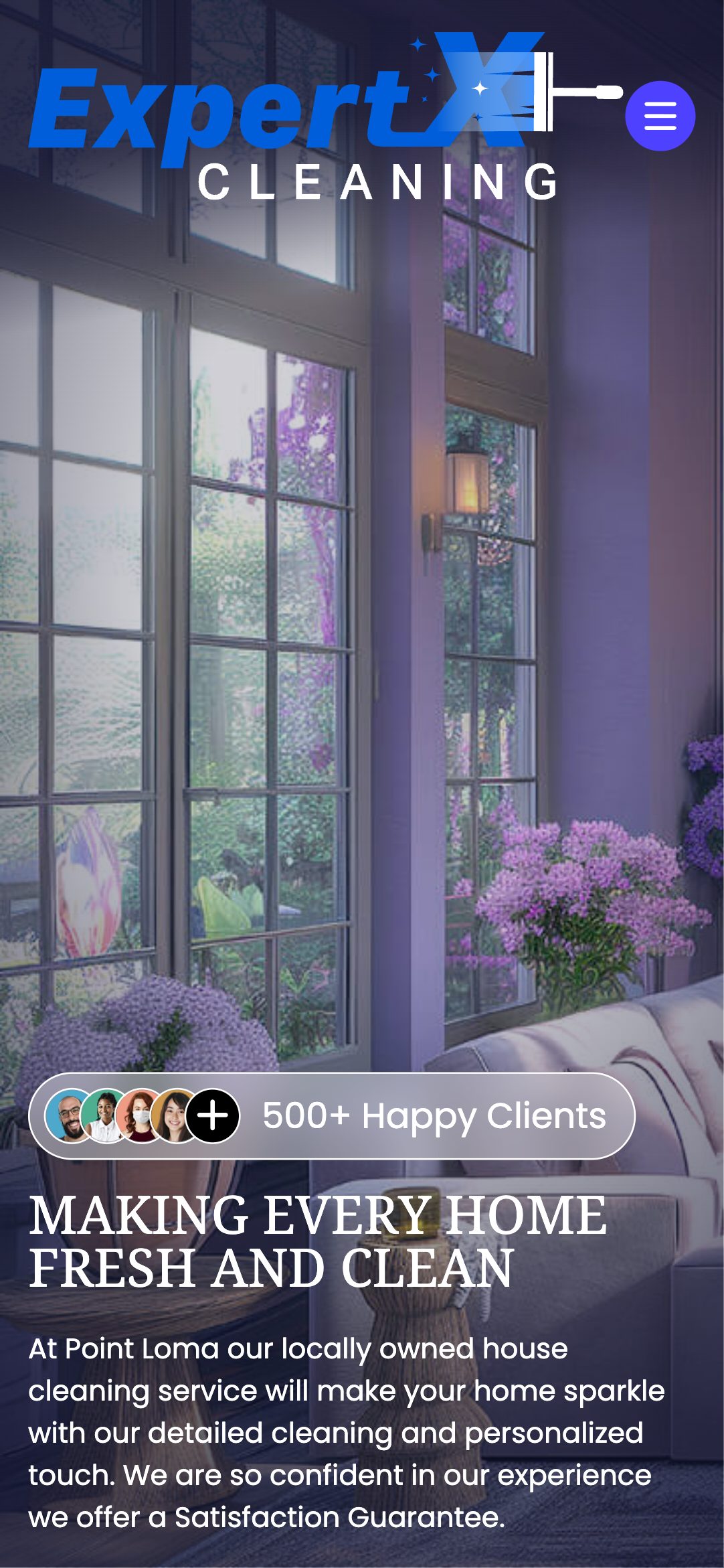 Mobile home page of the Point Loma theme