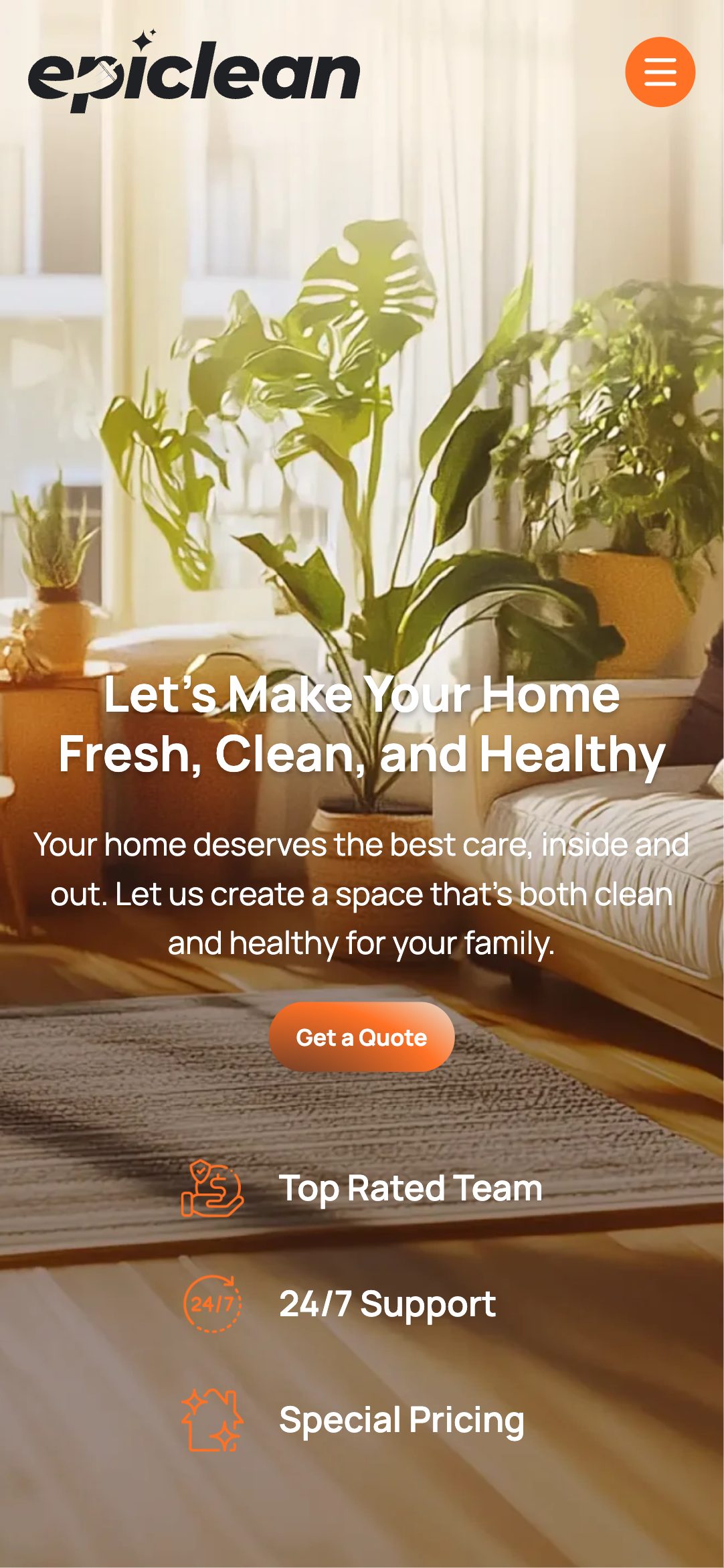 Mobile home page of the Theme 3 theme