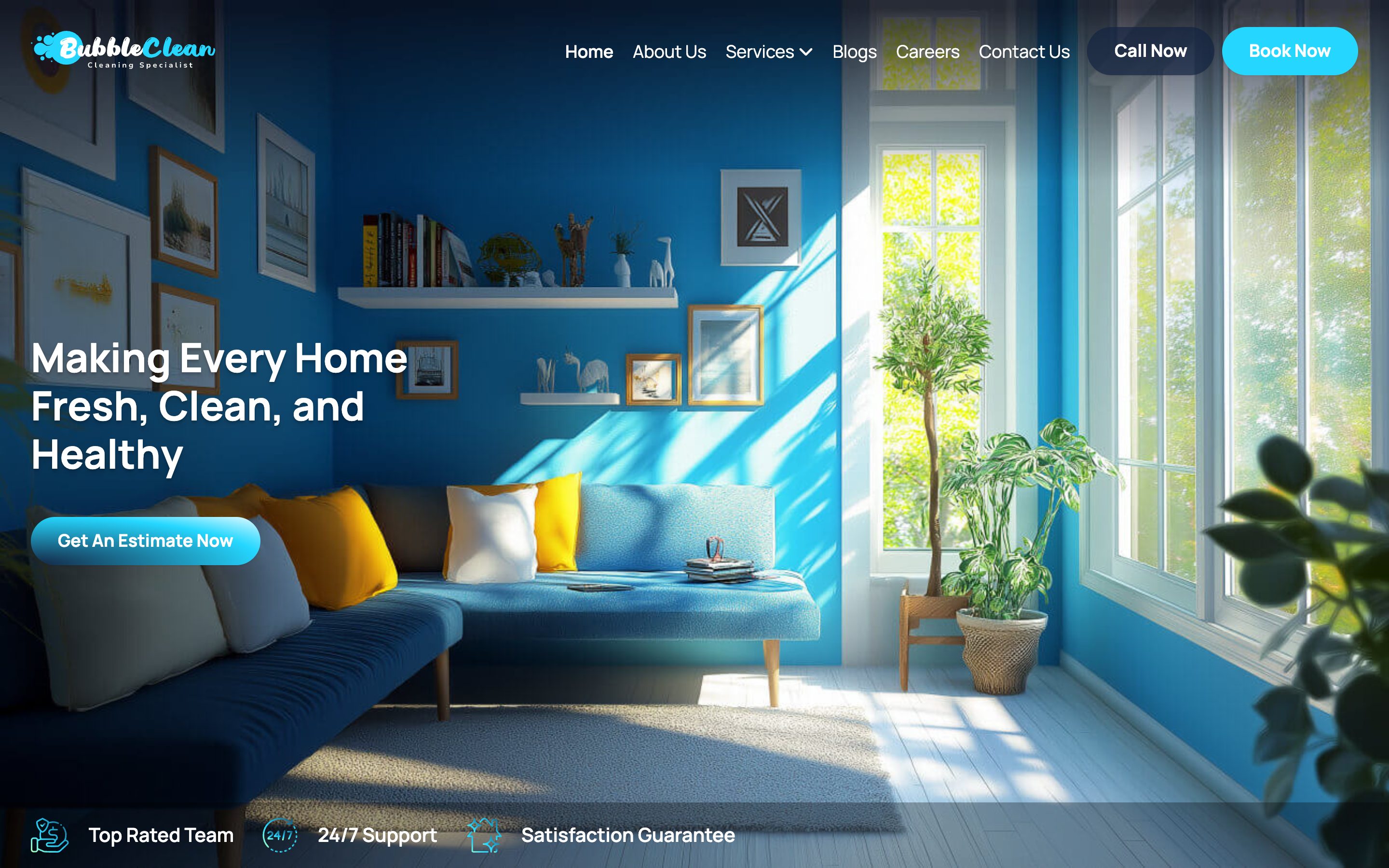 Desktop home page of the Theme 4 theme